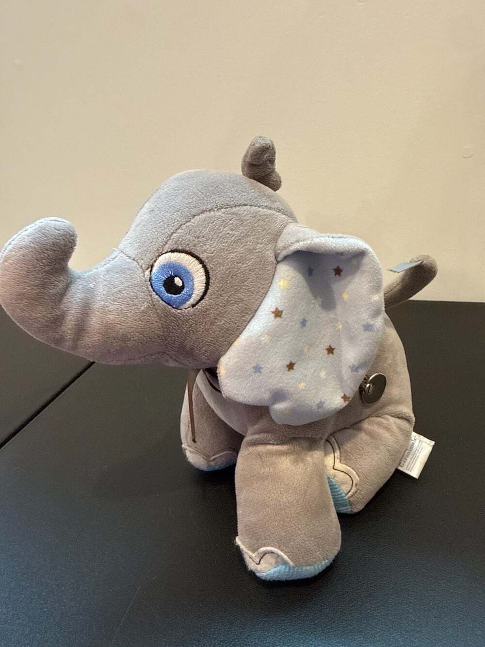 Garanimals Gray Elephant Plush Wind Up Music Toy with Star Pattern Ears
